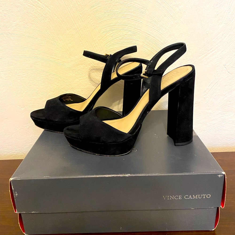 Strappy block heel platform sandals